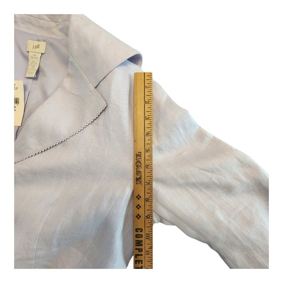 J. JILL 100% Linen Pastel Lilac Light Lined Blazer Coat Jacket‎ Top Size SZ 14 P - Picture 7 of 8